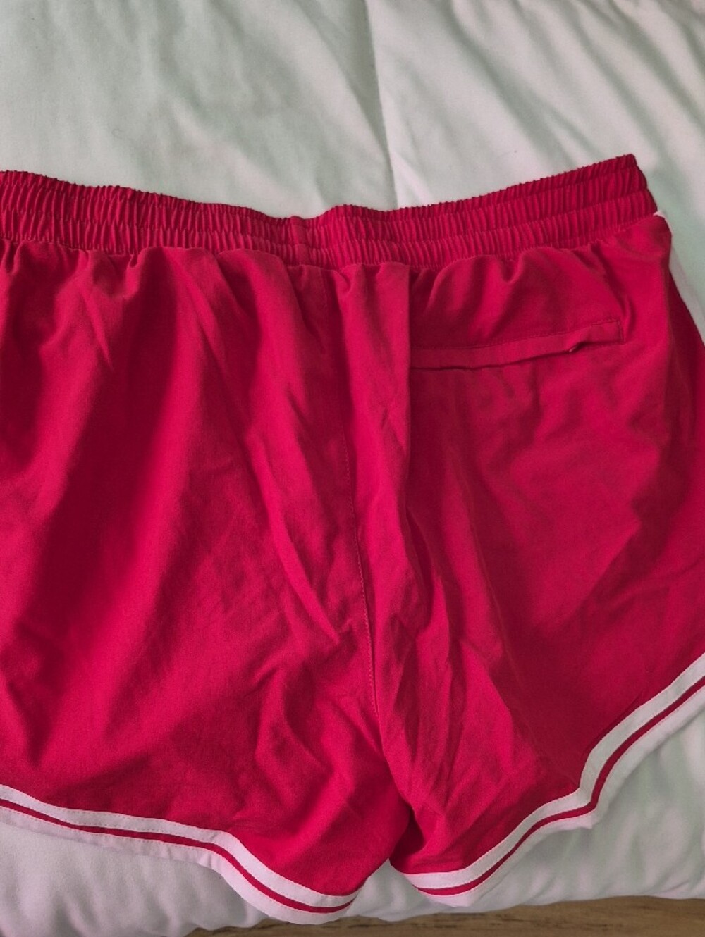 Champion Red Athletic Shorts with White Trim - Picture 5 of 5